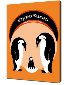 Penguins - personalised new baby gifts, art canvas