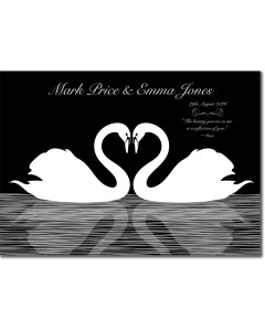 Personalised swan wedding gift