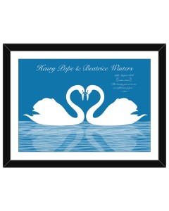 Framed poster of swans