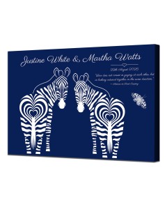 Zebra wedding gift with romantic quote