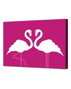 Flamingo Flirtation canvas – art prints in tropical colours