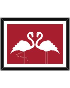 Flamingo flirtation fine art framed prints