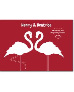 Valentines flamingo poster