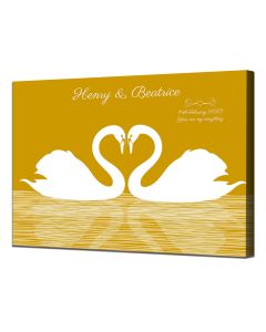 Swan art canvas - personalised valentines day gift